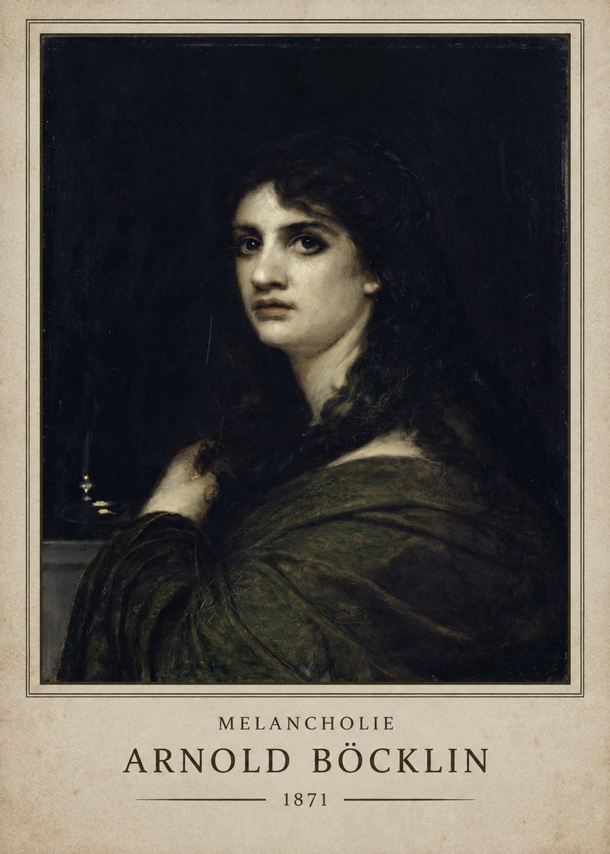 Arnold Böcklin Melancholie No1 - Poszter