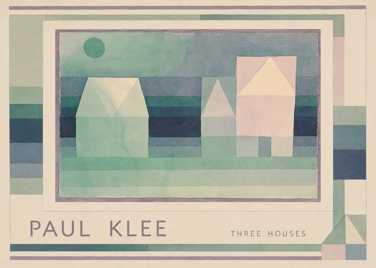 Paul Klee Three Houses No1 - Poszter