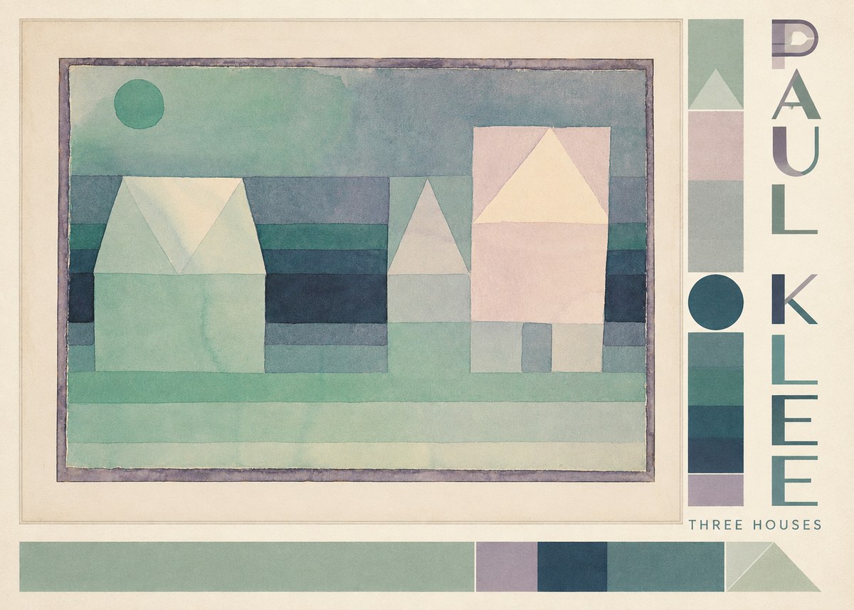 Paul Klee Three Houses No2 - Poszter