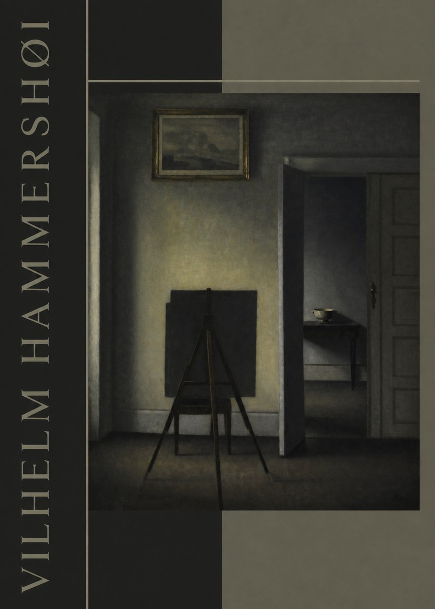 Vilhelm Hammershøi Interior with the Artist's Easel III No4 - Poszter