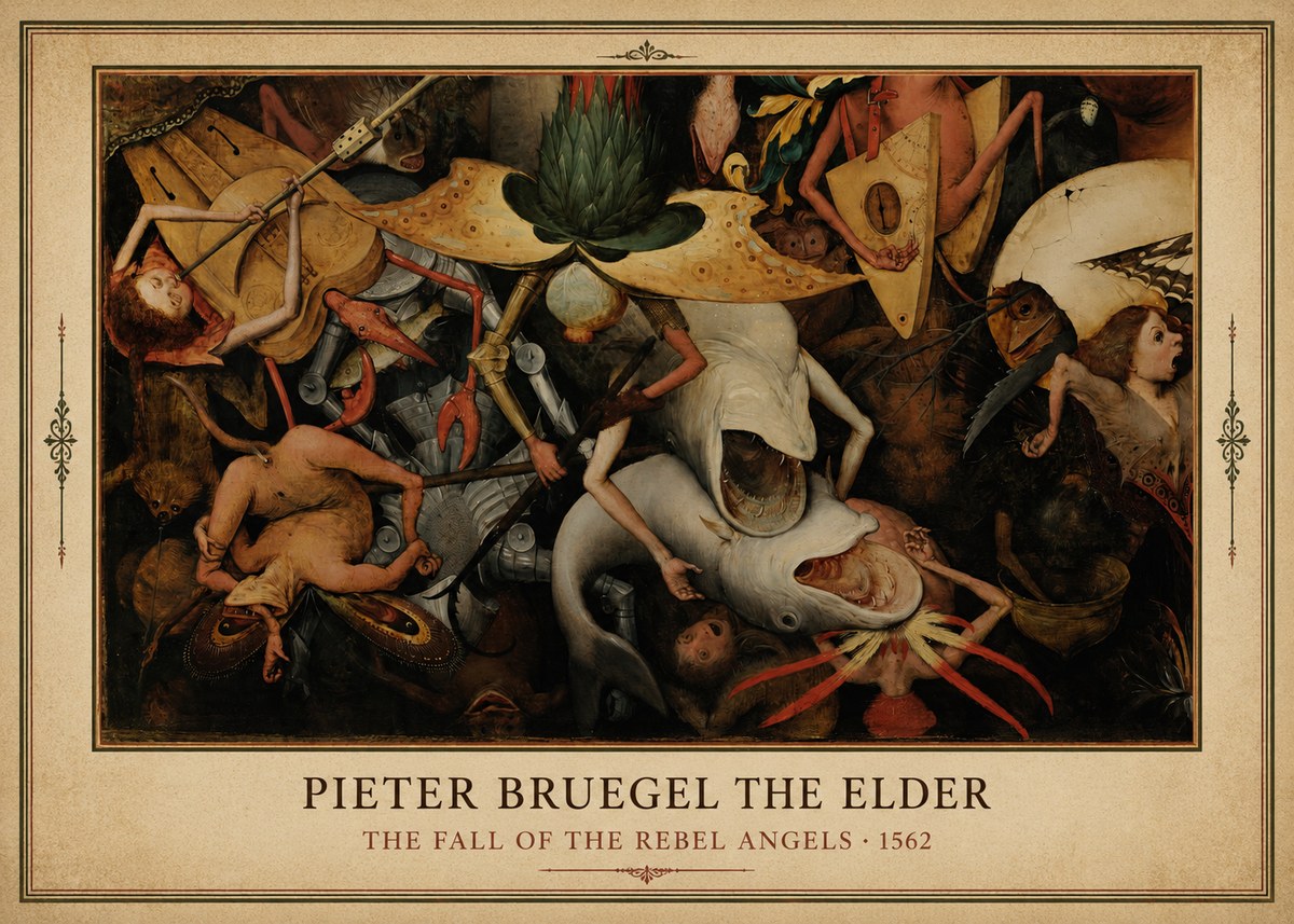Pieter Bruegel The Fall of the Rebel Angels VI No3 - Poszter
