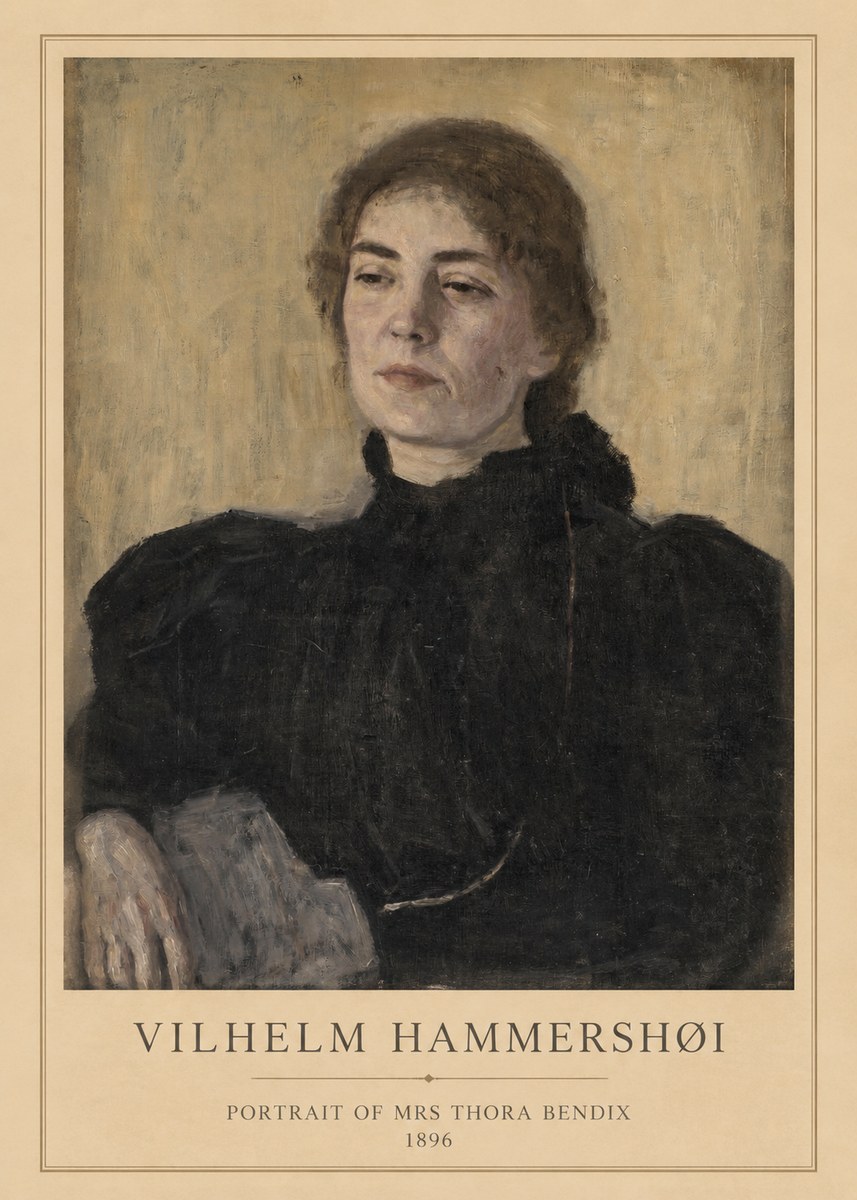 Vilhelm Hammershøi Portrait of Mrs Thora Bendix No1 - Poszter
