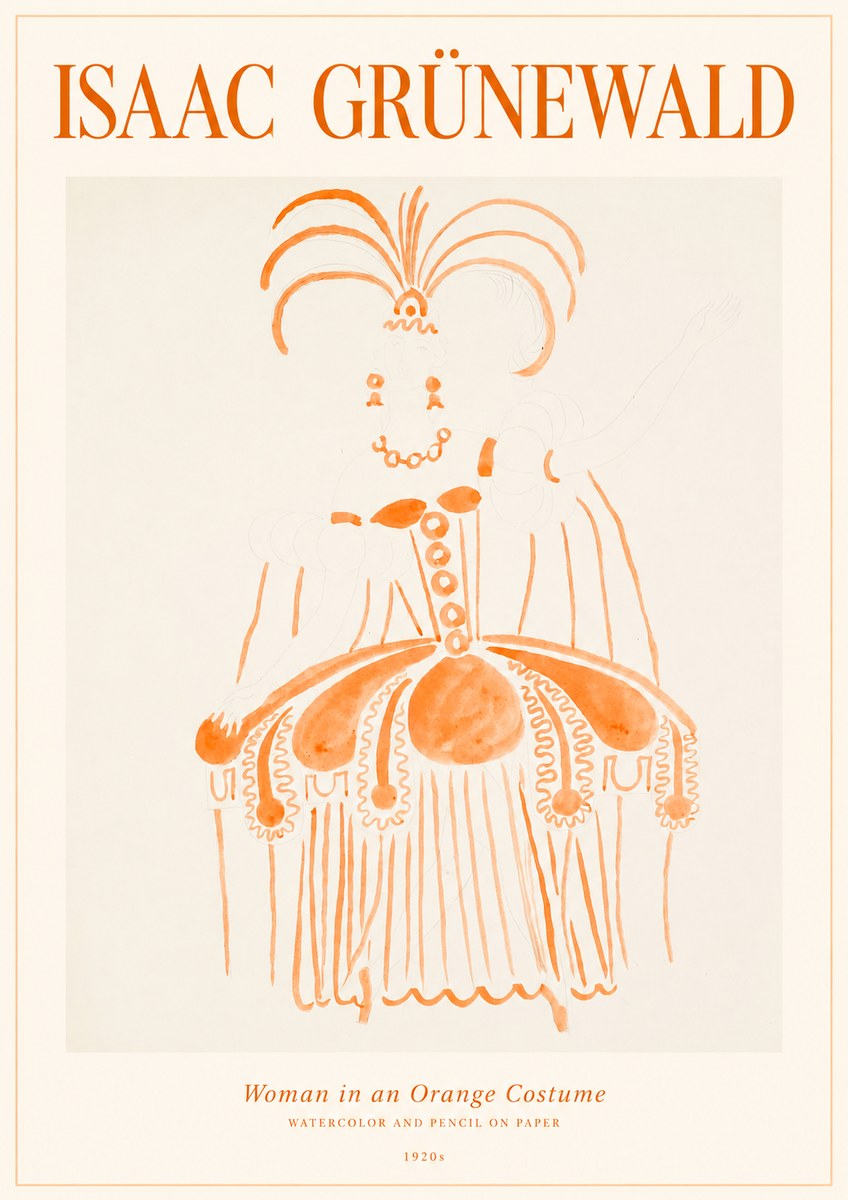 Isaac Grünewald Woman in an Orange Costume No1 - Poszter