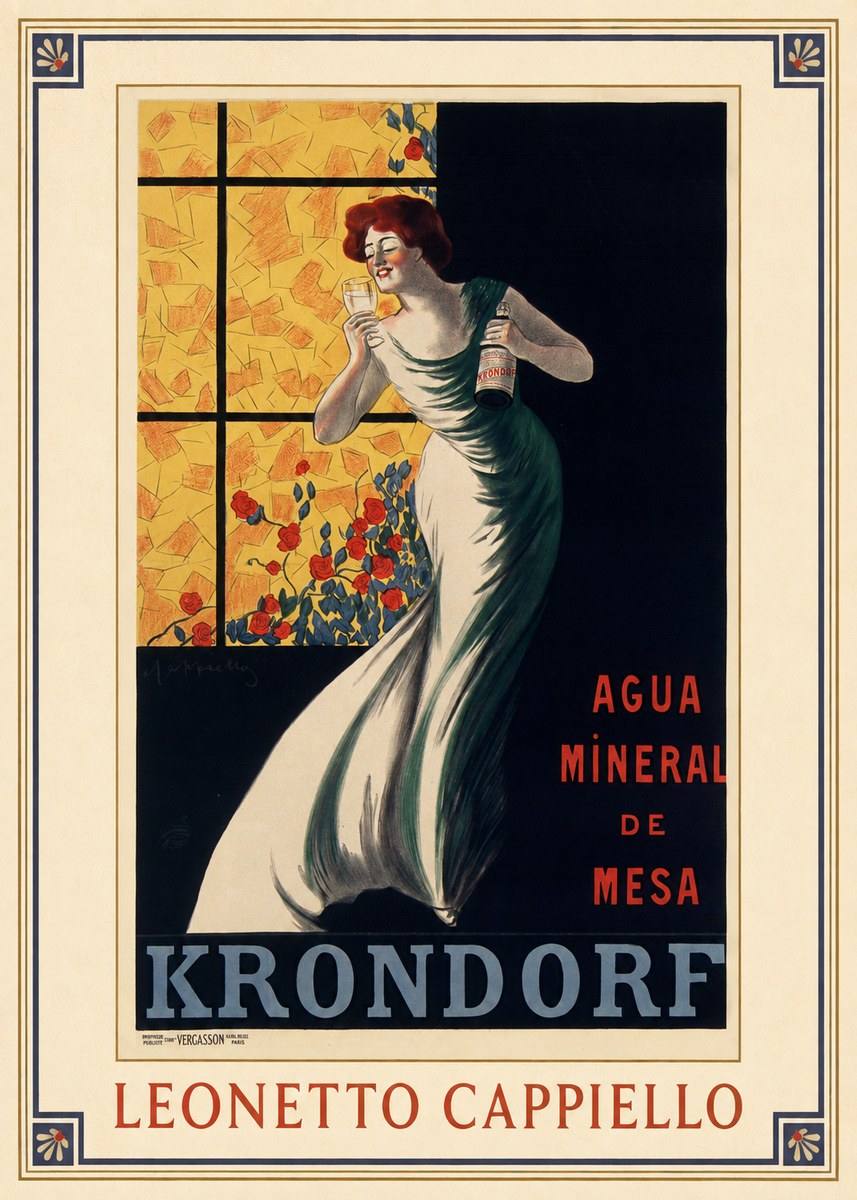 Leonetto Cappiello Agua Mineral De Mesa Krondorf No1 - Poszter