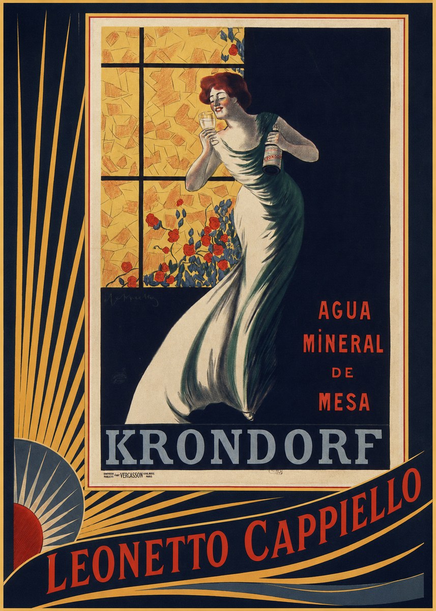 Leonetto Cappiello Agua Mineral De Mesa Krondorf No6 - Poszter