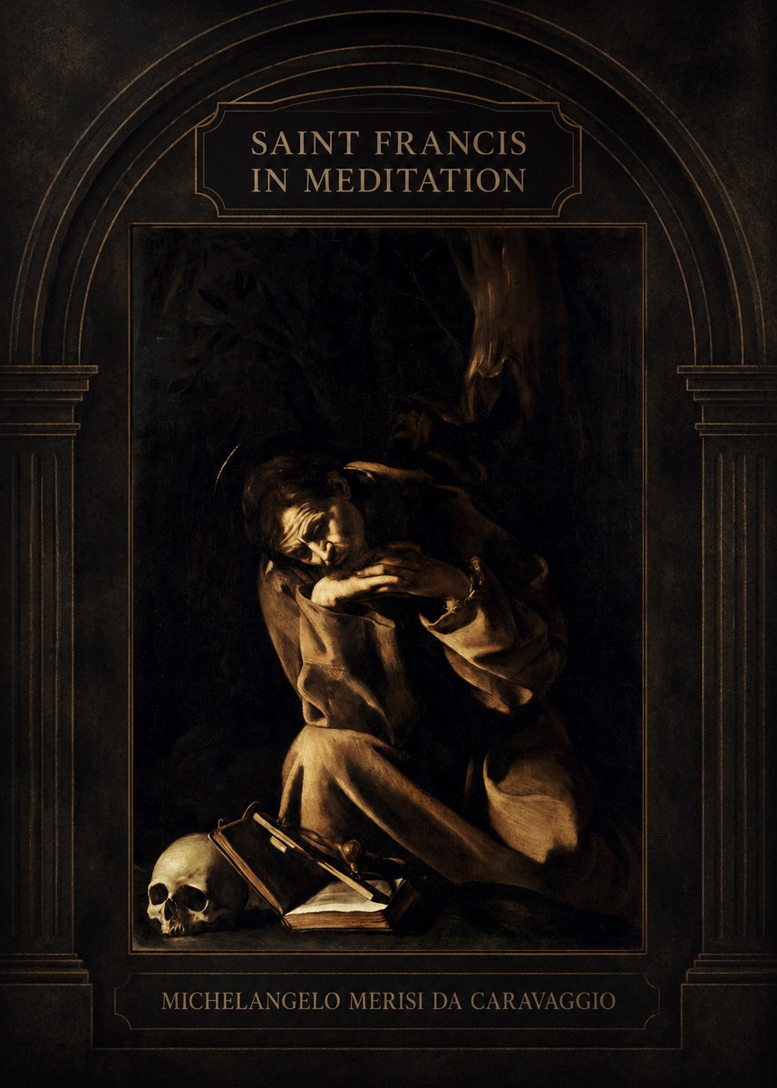 Michelangelo Merisi da Caravaggio Saint Francis in Meditation II No3 - Poszter
