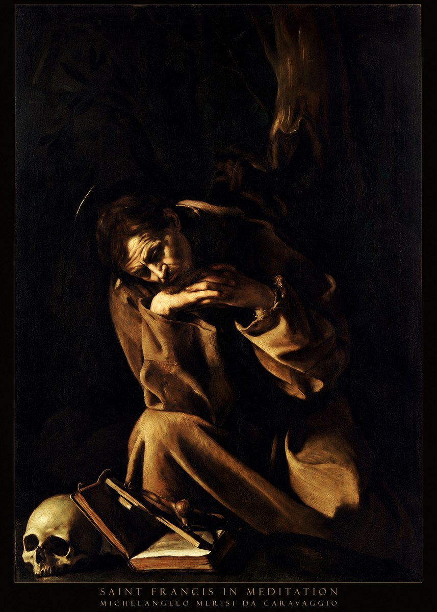 Michelangelo Merisi da Caravaggio Saint Francis in Meditation II No4 - Poszter