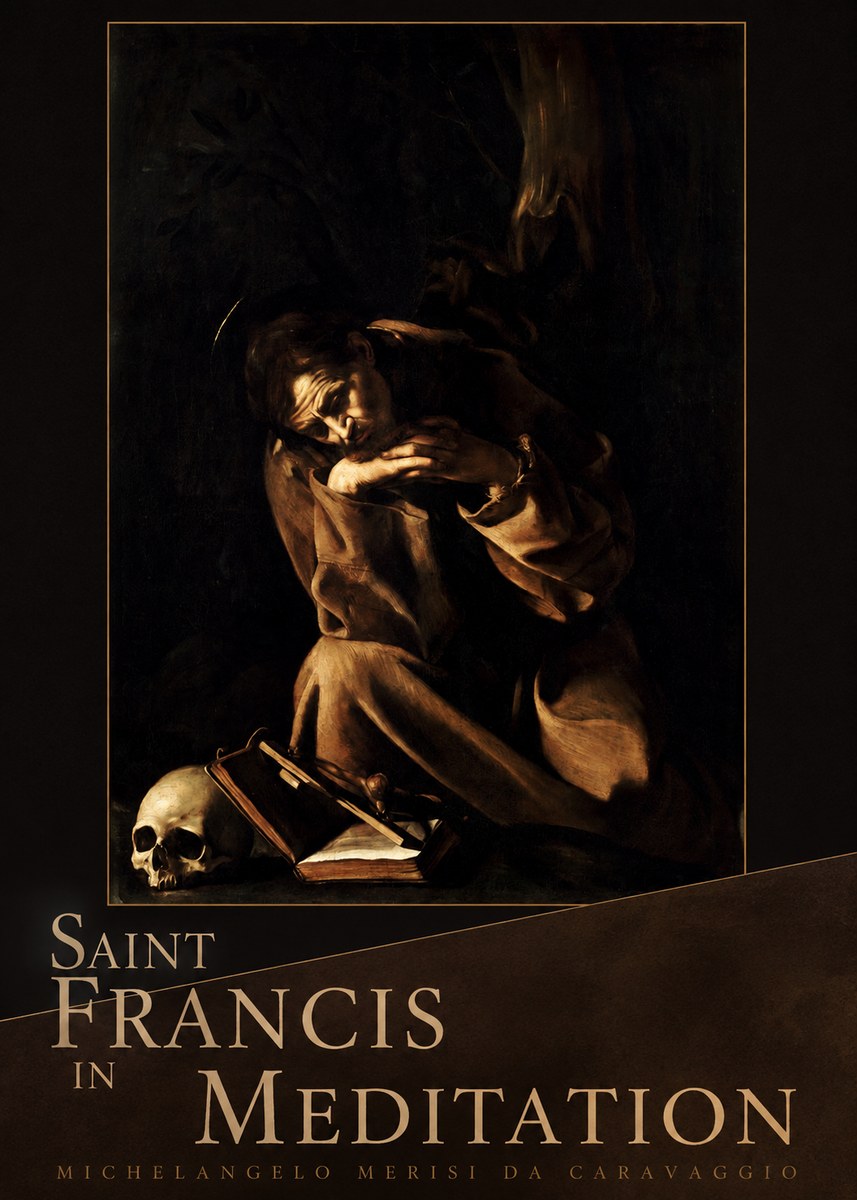 Michelangelo Merisi da Caravaggio Saint Francis in Meditation II No5 - Poszter