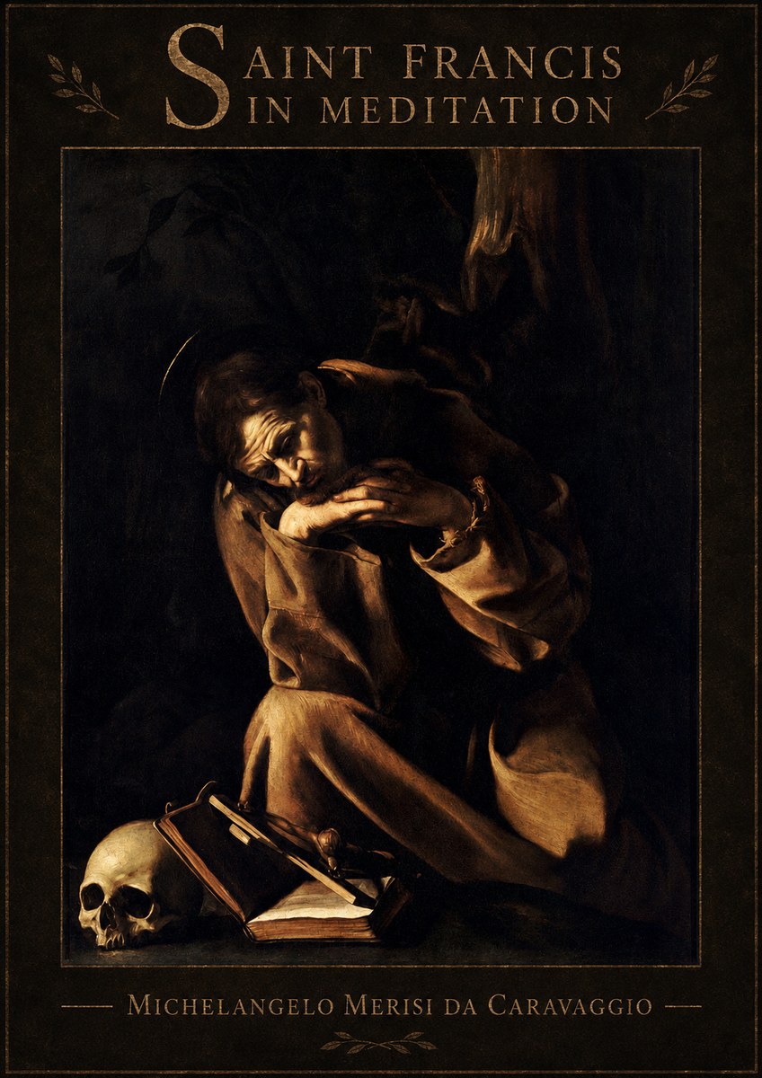 Michelangelo Merisi da Caravaggio Saint Francis in Meditation II No6 - Poszter