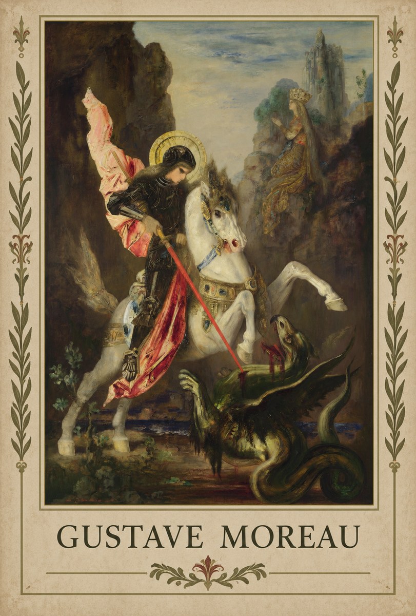 Gustave Moreau Saint George and the Dragon No2 - Poszter