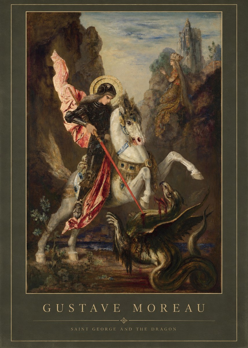 Gustave Moreau Saint George and the Dragon No4 - Poszter