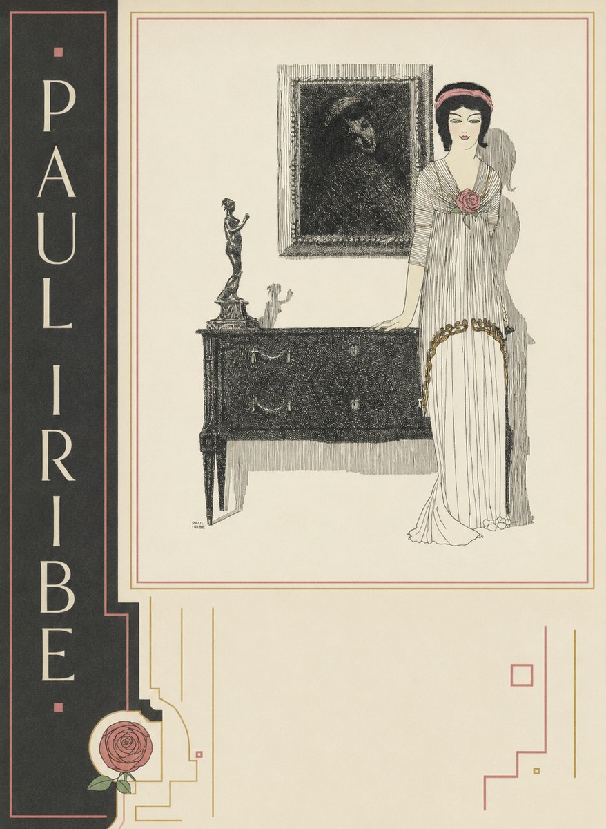 Paul Iribe Elegant Figure in Art Deco Interior No2 - Poszter