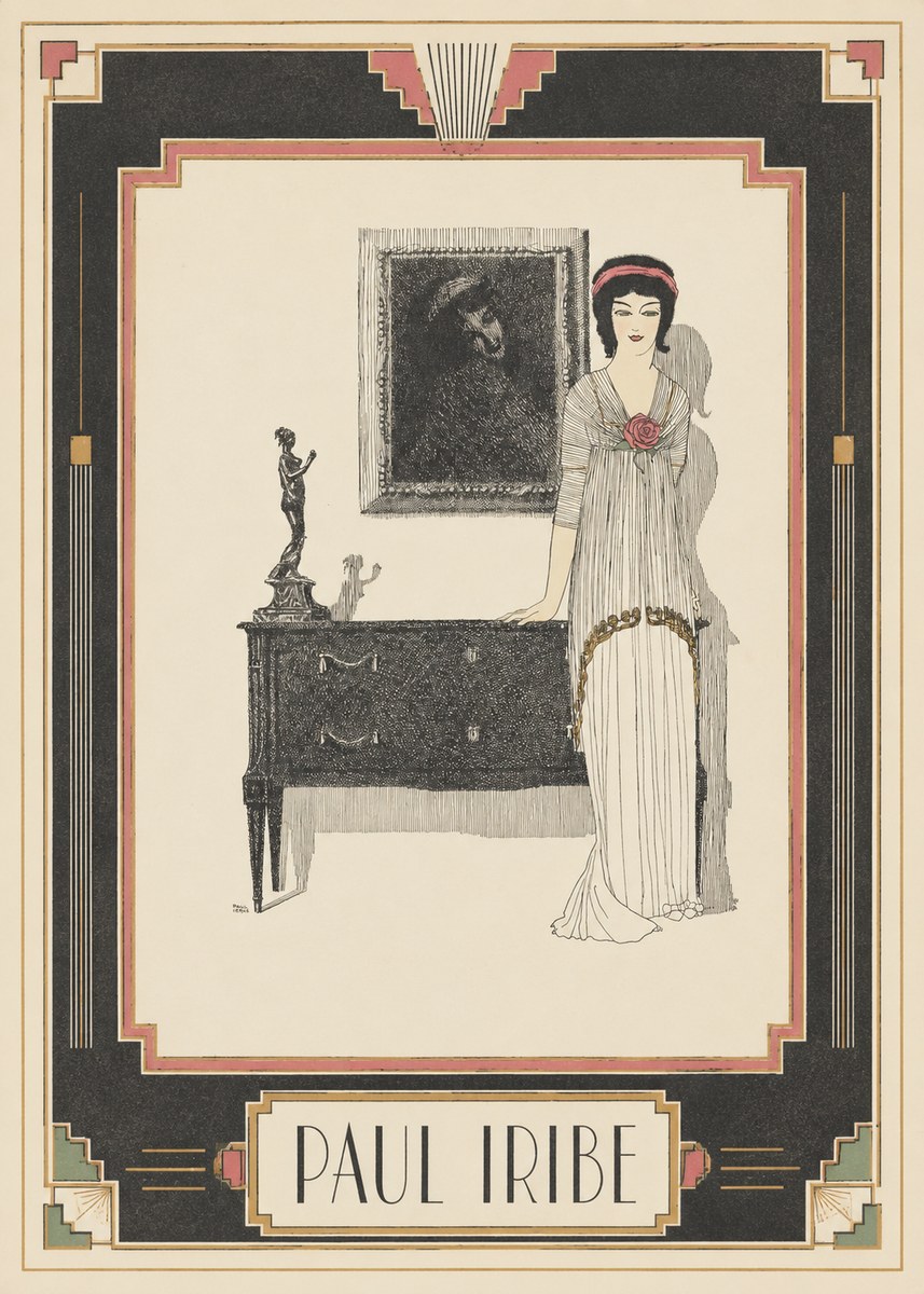 Paul Iribe Elegant Figure in Art Deco Interior No4 - Poszter
