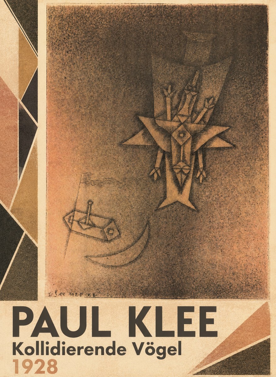 Paul Klee Kollidierende Vögel No4 - Poszter
