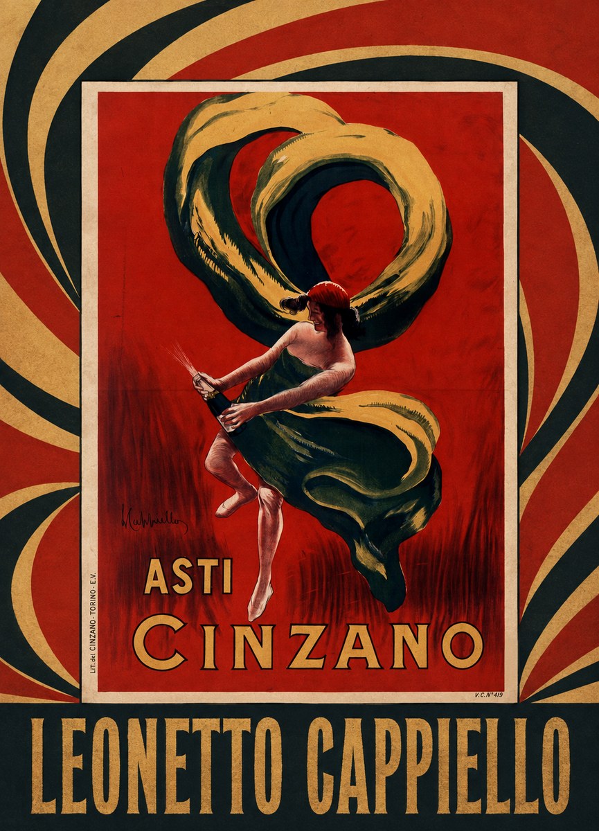 Leonetto Cappiello Asti Cinzano II No5 - Poszter