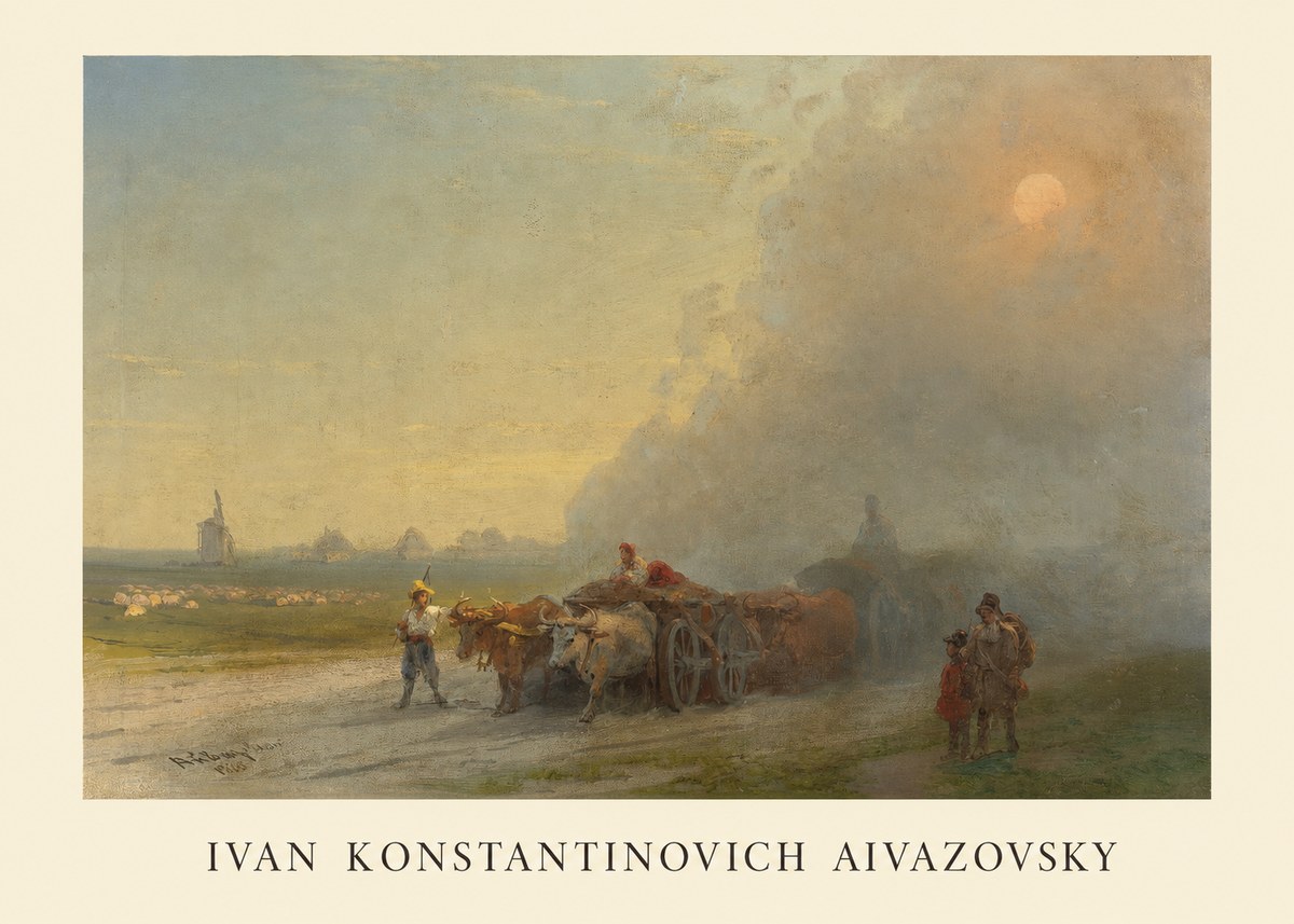 Ivan Konstantinovich Aivazovsky Landscape with Oxen No1 - Poszter