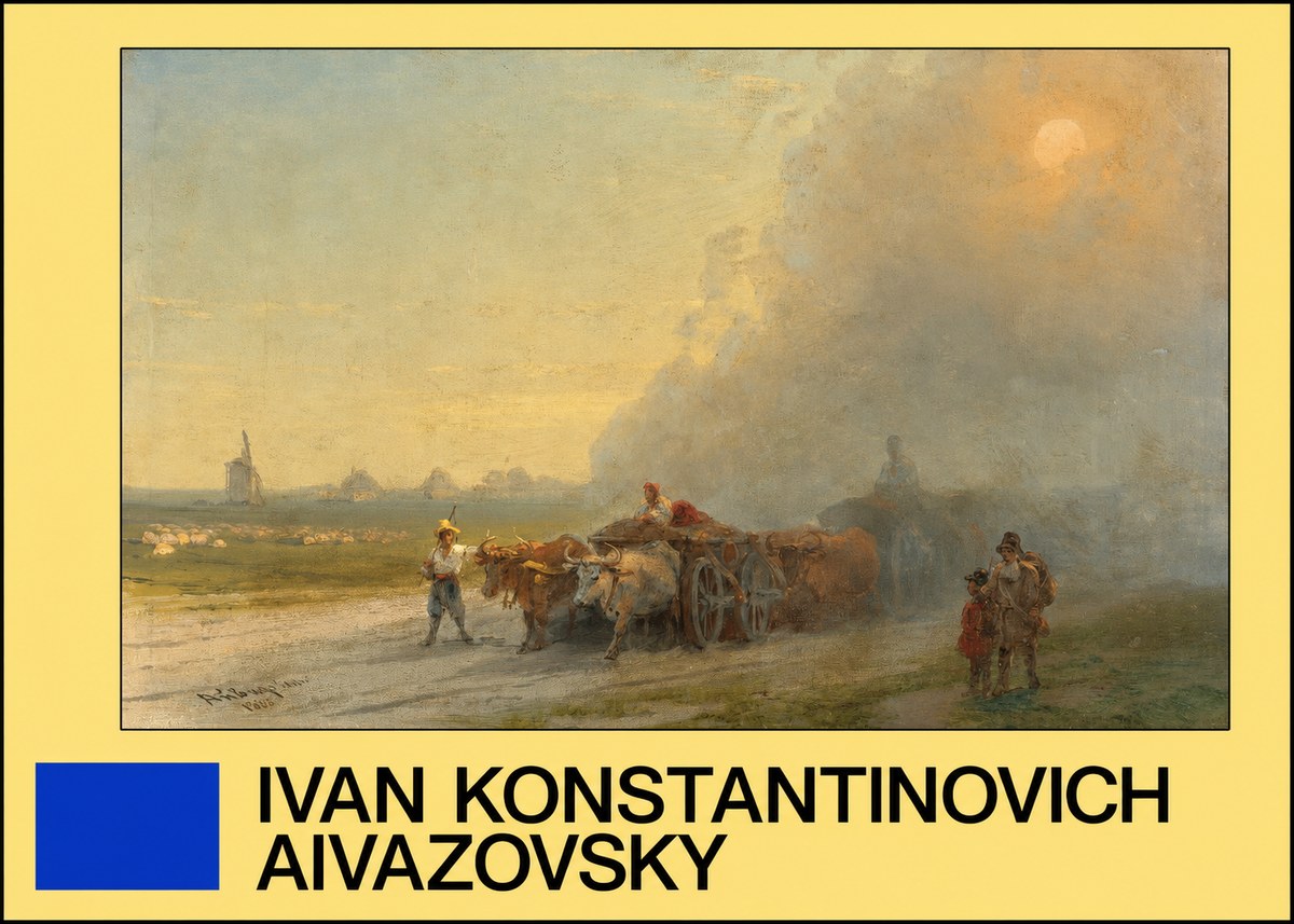 Ivan Konstantinovich Aivazovsky Landscape with Oxen No4 - Poszter