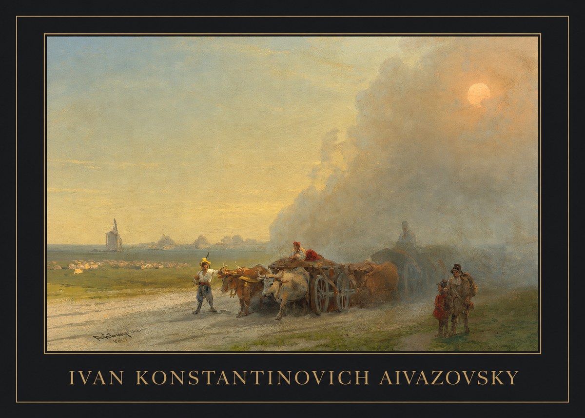 Ivan Konstantinovich Aivazovsky Landscape with Oxen No5 - Poszter