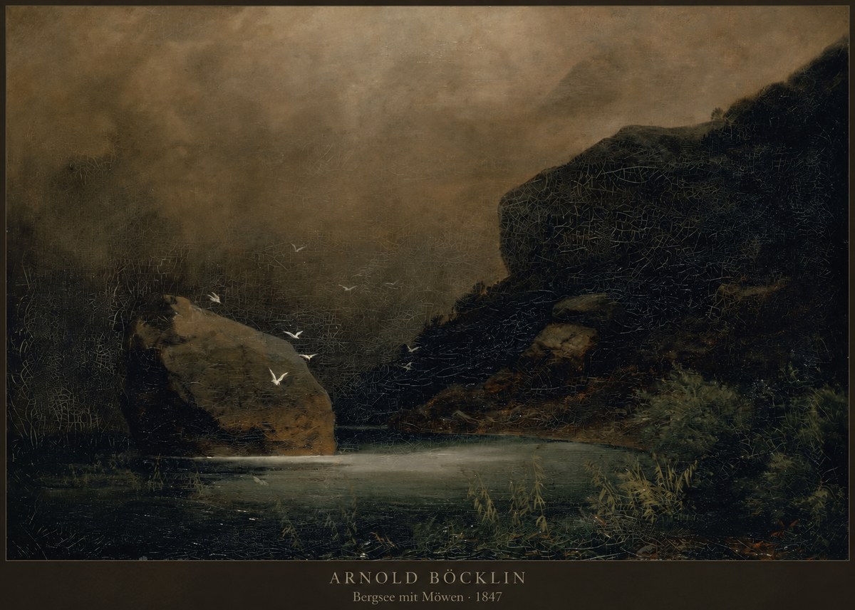 Arnold Böcklin Bergsee Mit Möwen No2 - Poszter