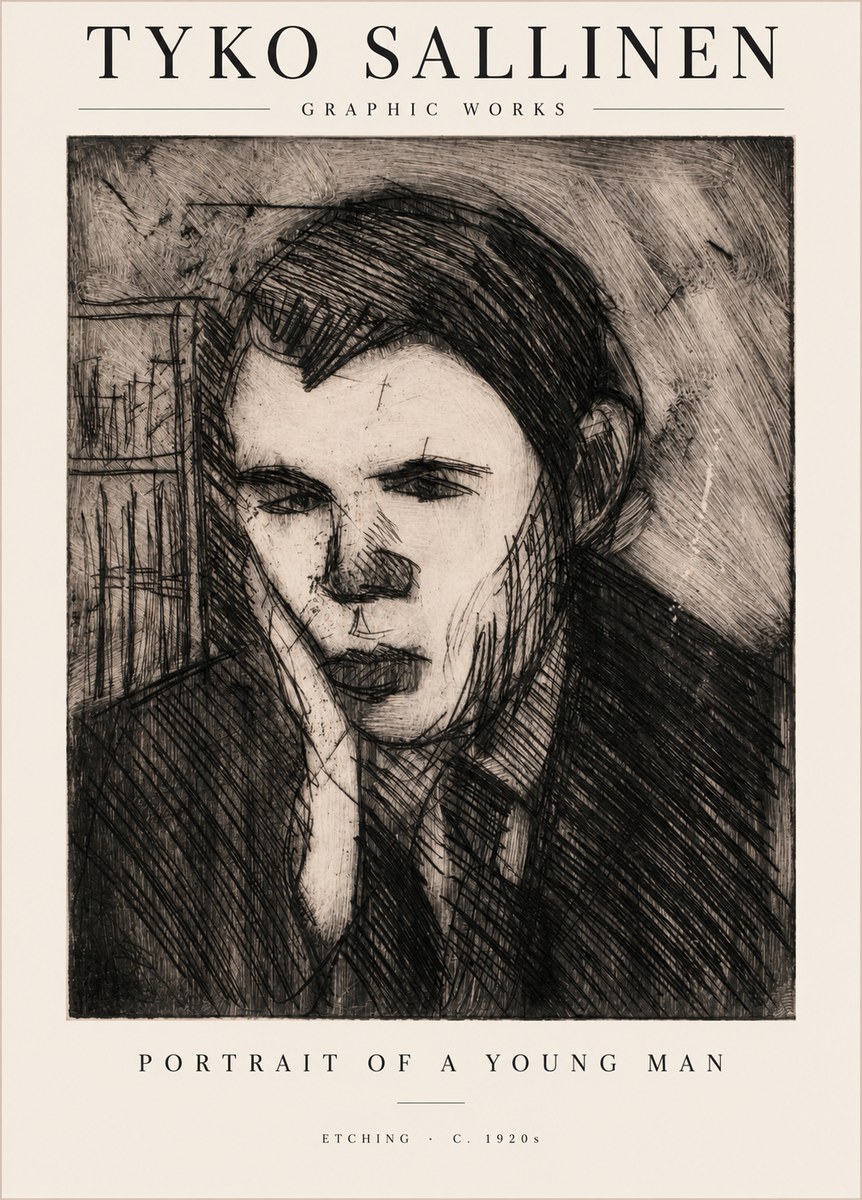 Tyko Sallinen Portrait of a Young Man No1 - Poszter