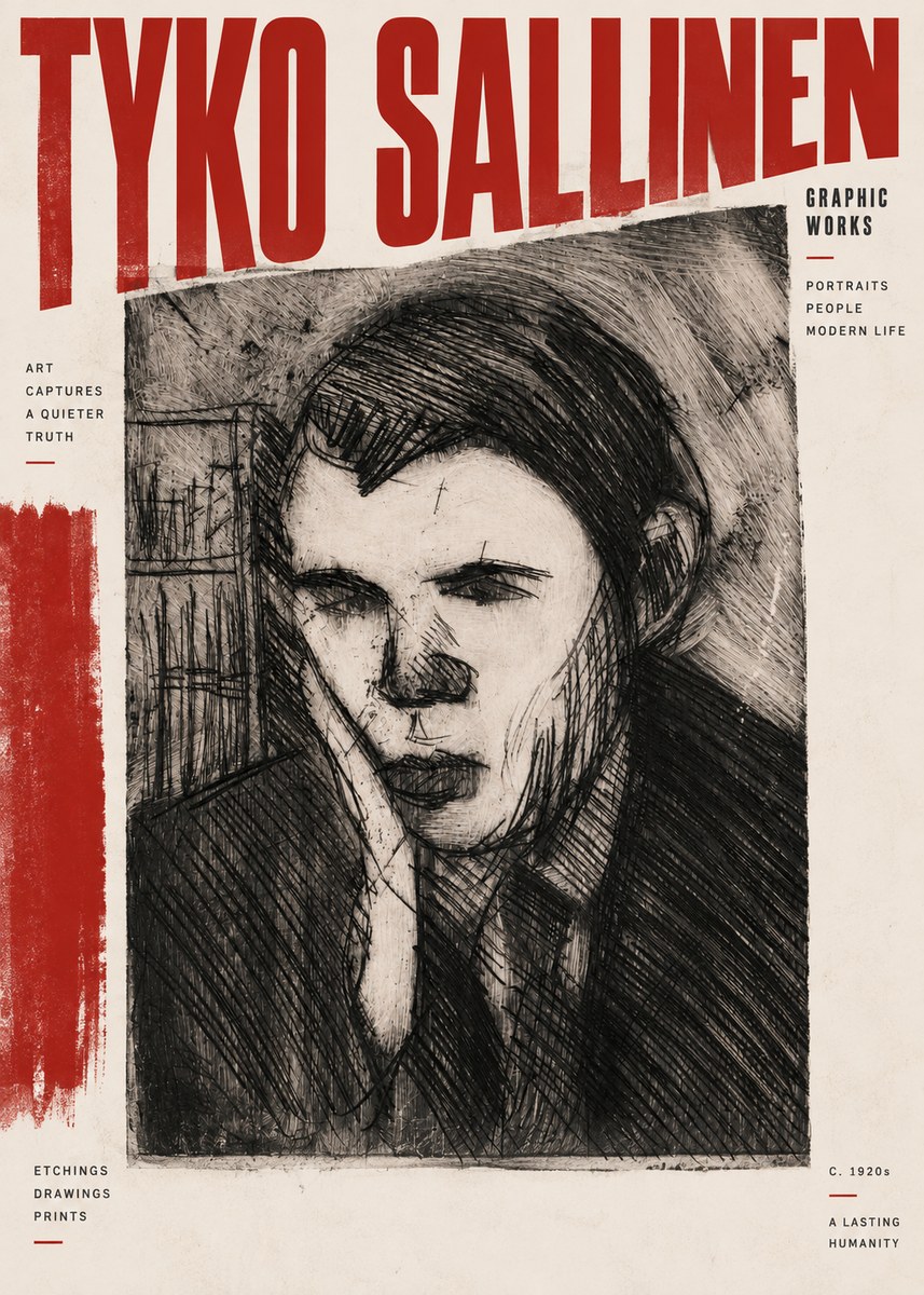 Tyko Sallinen Portrait of a Young Man No2 - Poszter