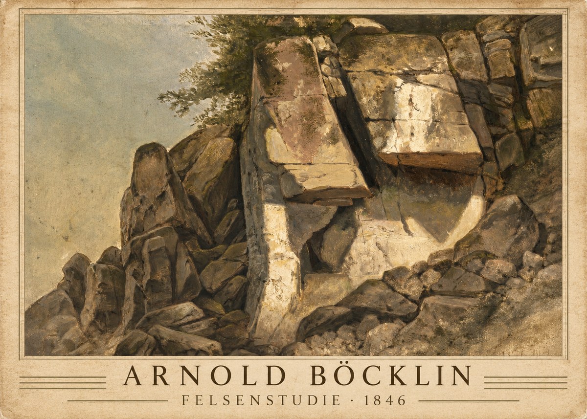 Arnold Böcklin Felsenstudie No2 - Poszter