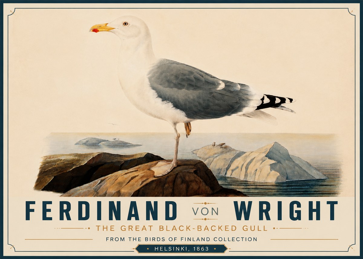 Ferdinand von Wright The Great Black-backed Gull No5 - Poszter