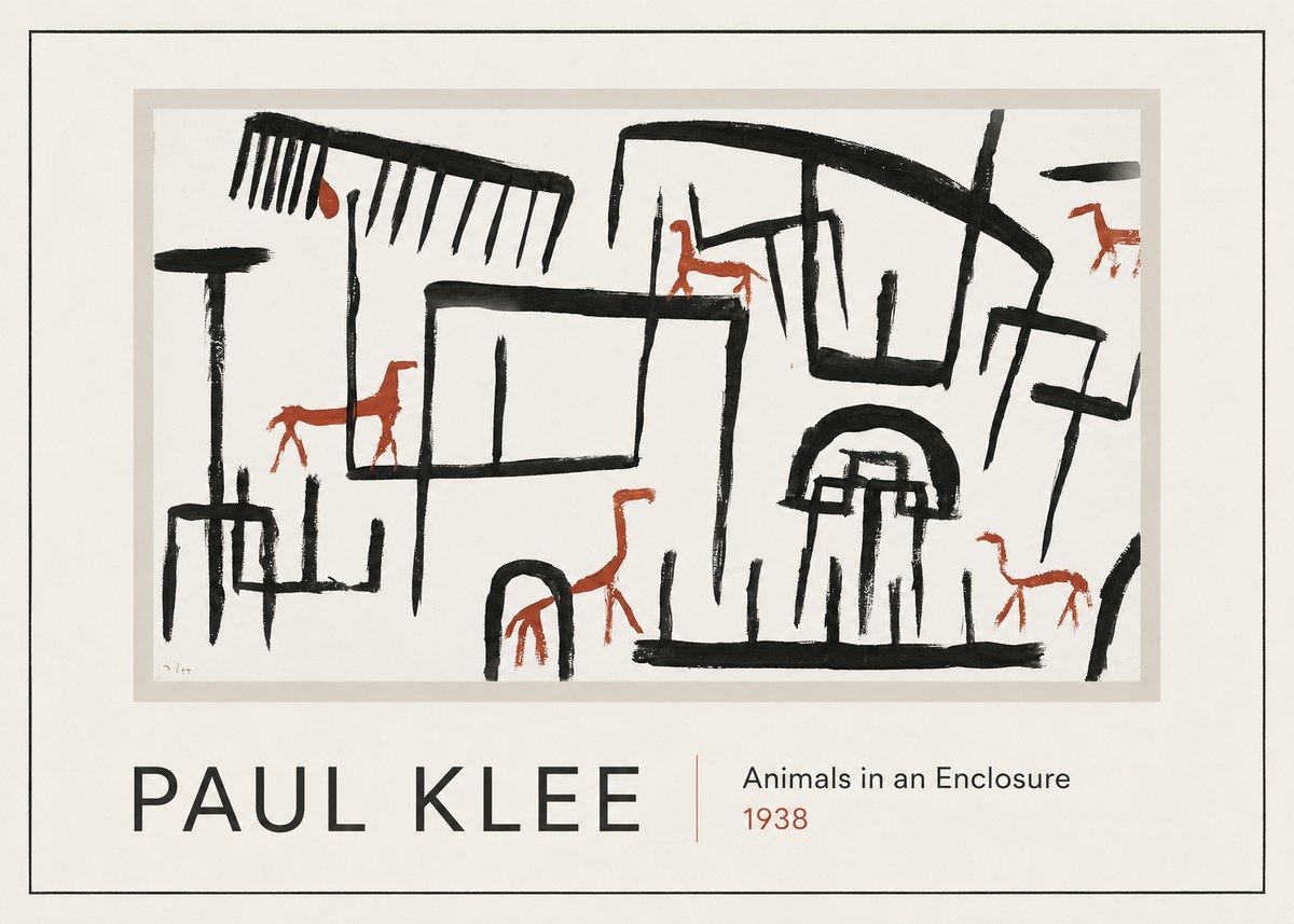 Paul Klee Animals in an Enclosure No1 - Poszter