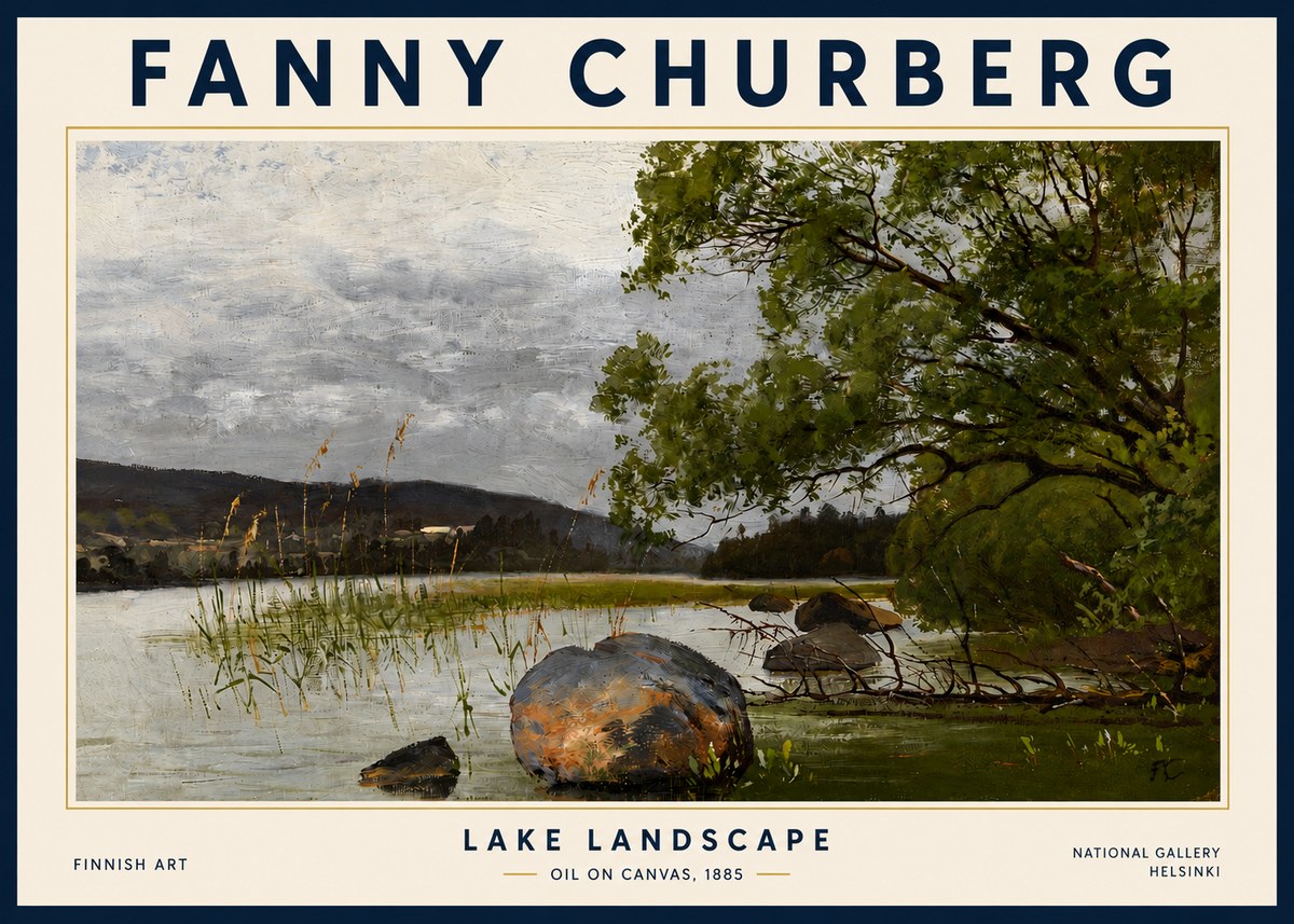 Fanny Churberg Lake Landscape No3 - Poszter