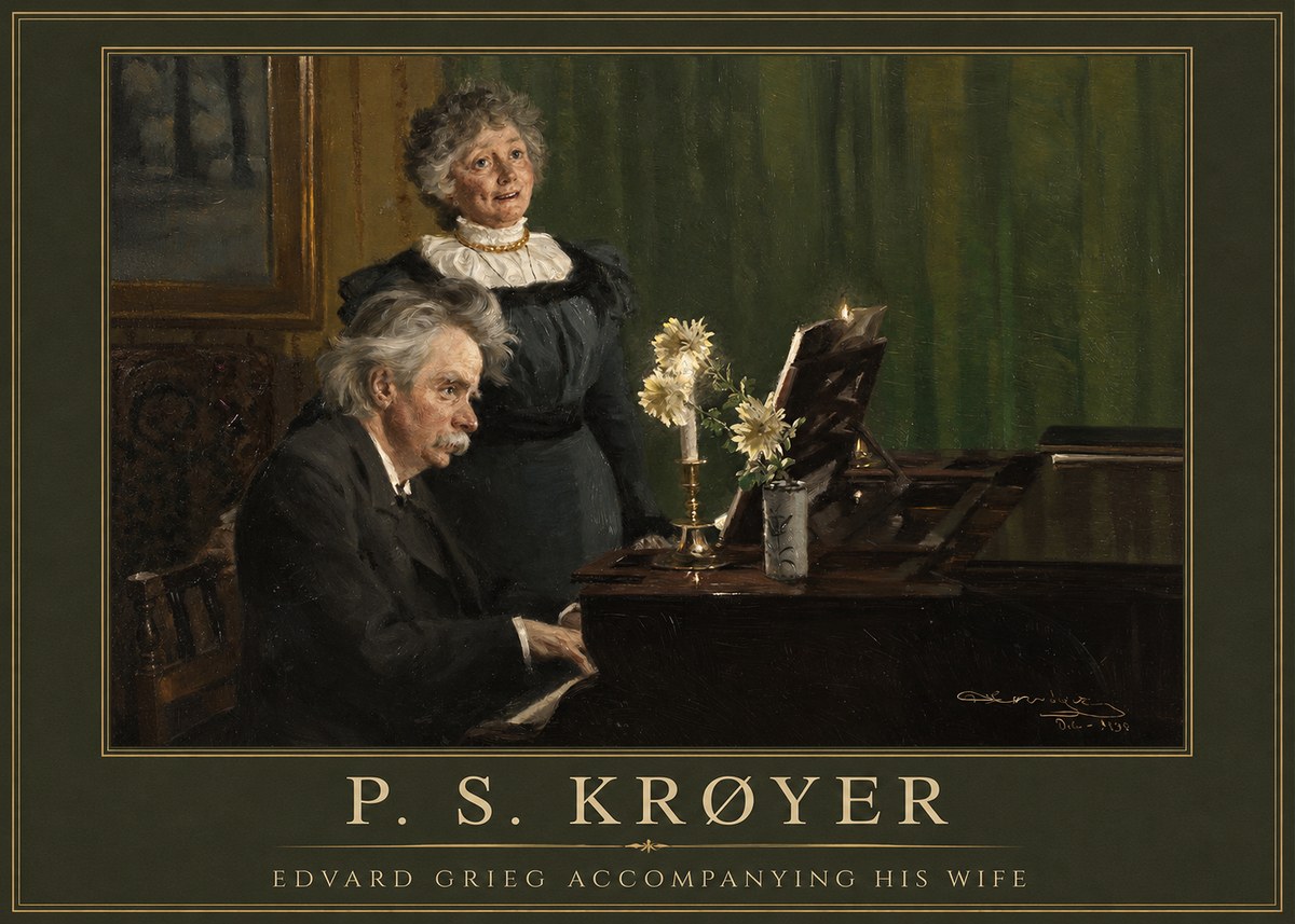 P.S. Krøyer Edvard Grieg Accompanying His Wife No1 - Poszter