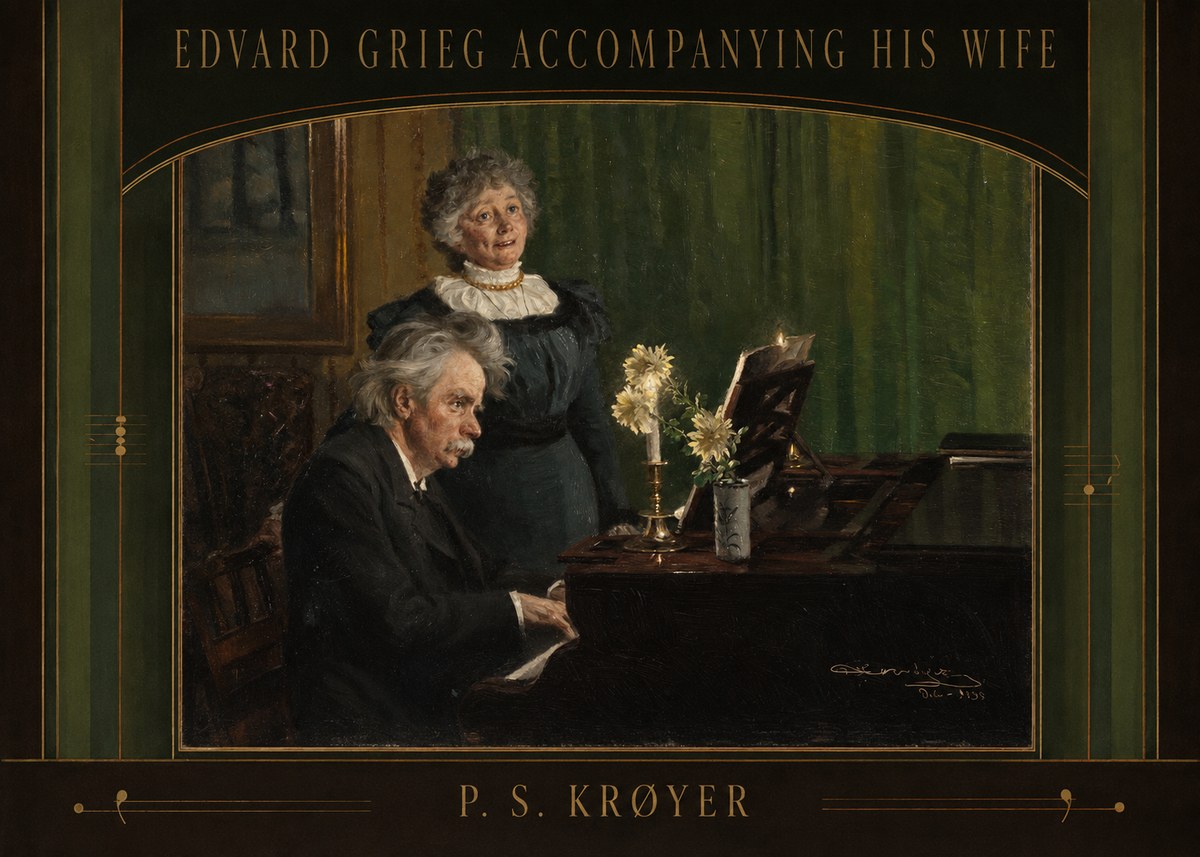 P.S. Krøyer Edvard Grieg Accompanying His Wife No6 - Poszter