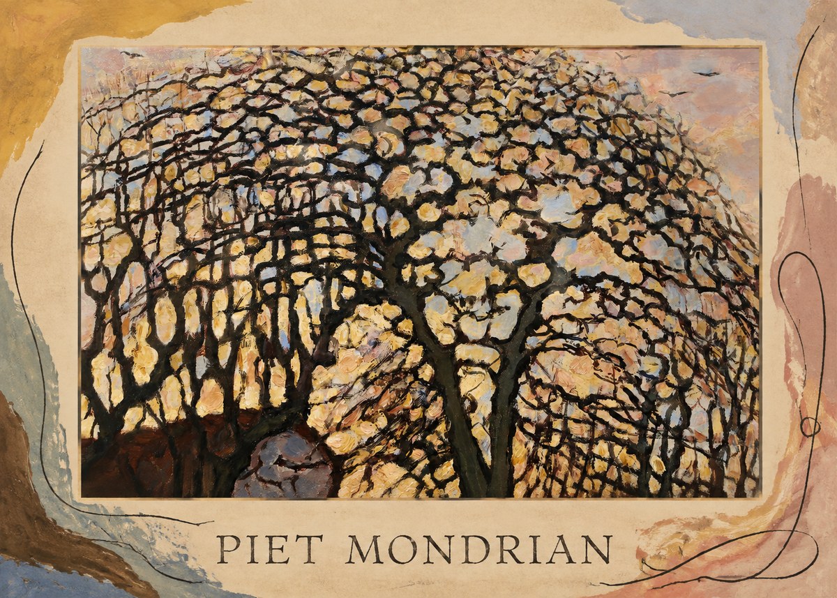 Piet Mondrian Avond (Evening); the Red Tree No5 - Poszter