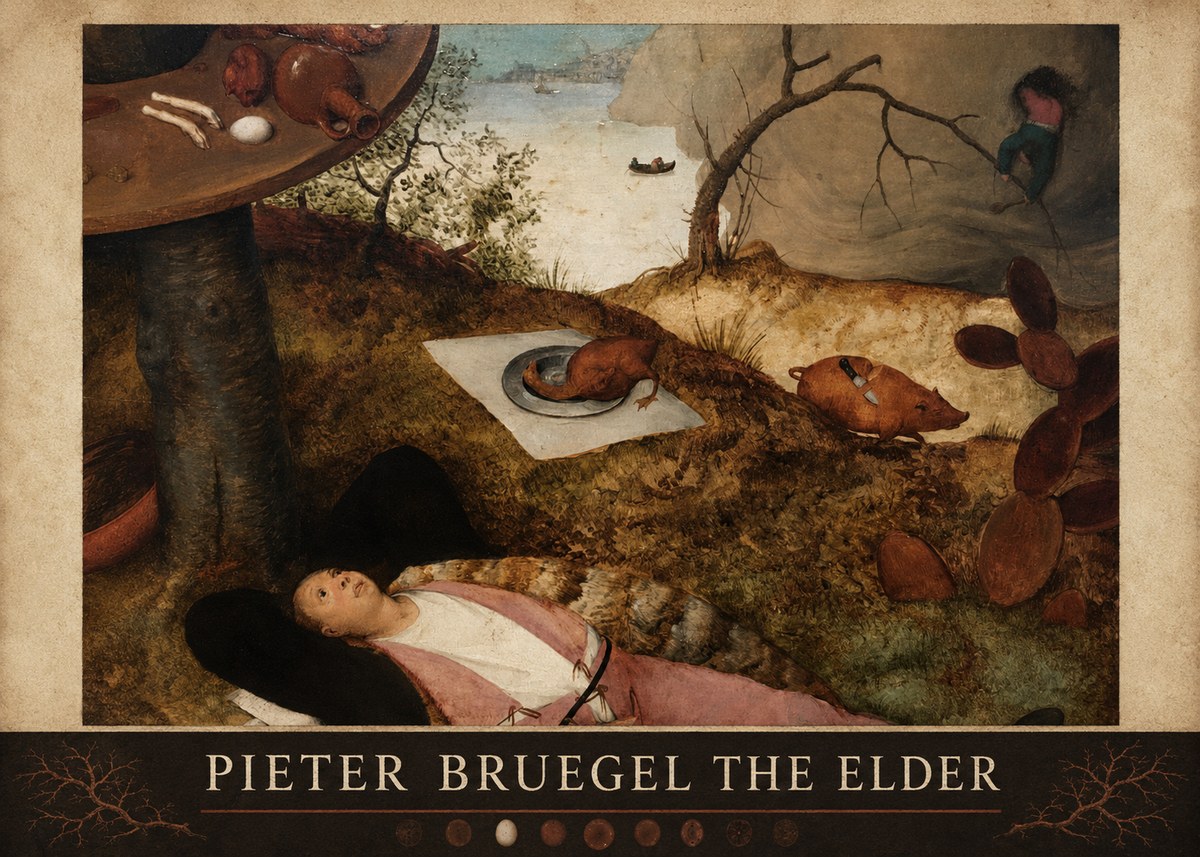 Pieter Bruegel The Land of Cockaigne II No6 - Poszter