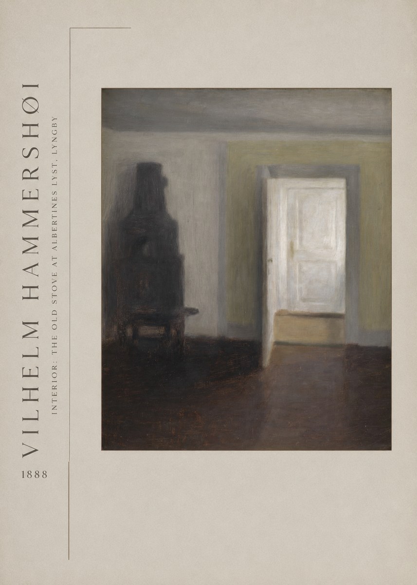 Vilhelm Hammershøi Interior: the Old Stove at Albertines Lyst, Lyngby No2 - Poszter