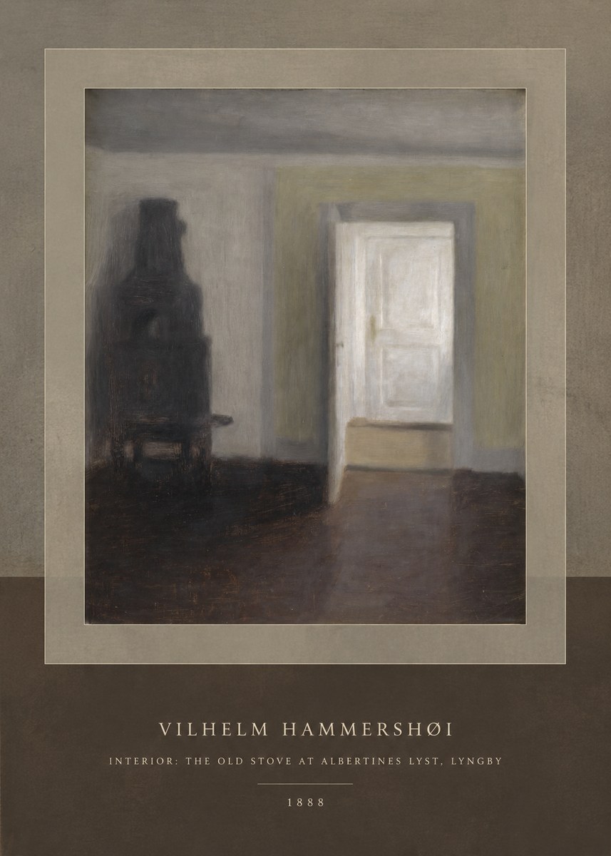Vilhelm Hammershøi Interior: the Old Stove at Albertines Lyst, Lyngby No4 - Poszter