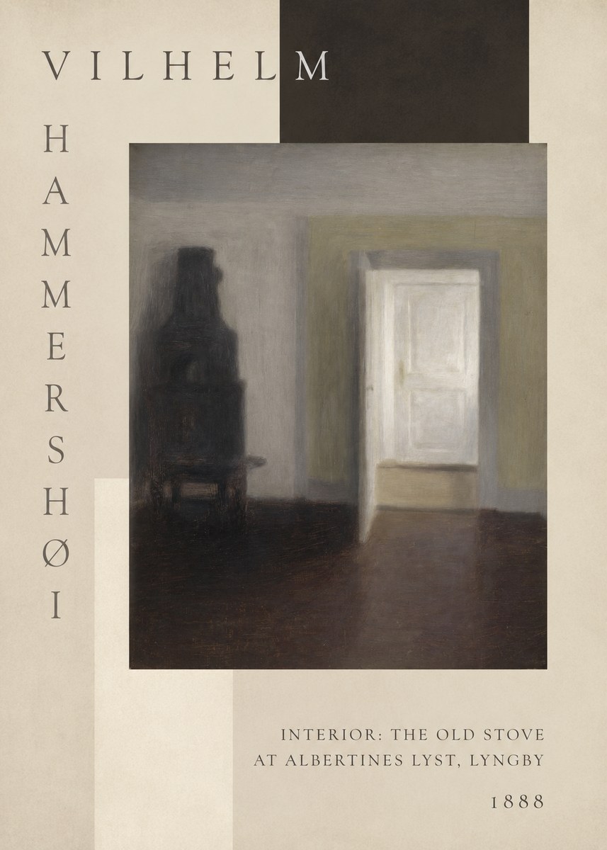 Vilhelm Hammershøi Interior: the Old Stove at Albertines Lyst, Lyngby No6 - Poszter