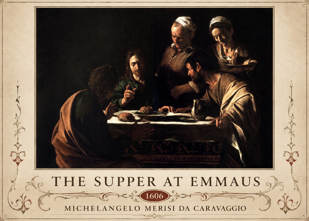 Michelangelo Merisi da Caravaggio The Supper at Emmaus II No6 - Poszter