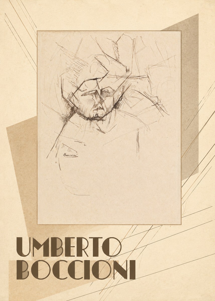 Umberto Boccioni Head Study No3 - Poszter