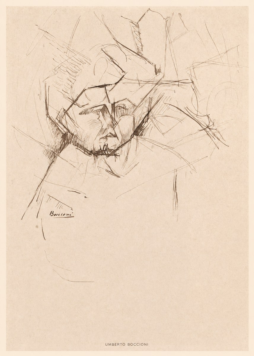 Umberto Boccioni Head Study No6 - Poszter