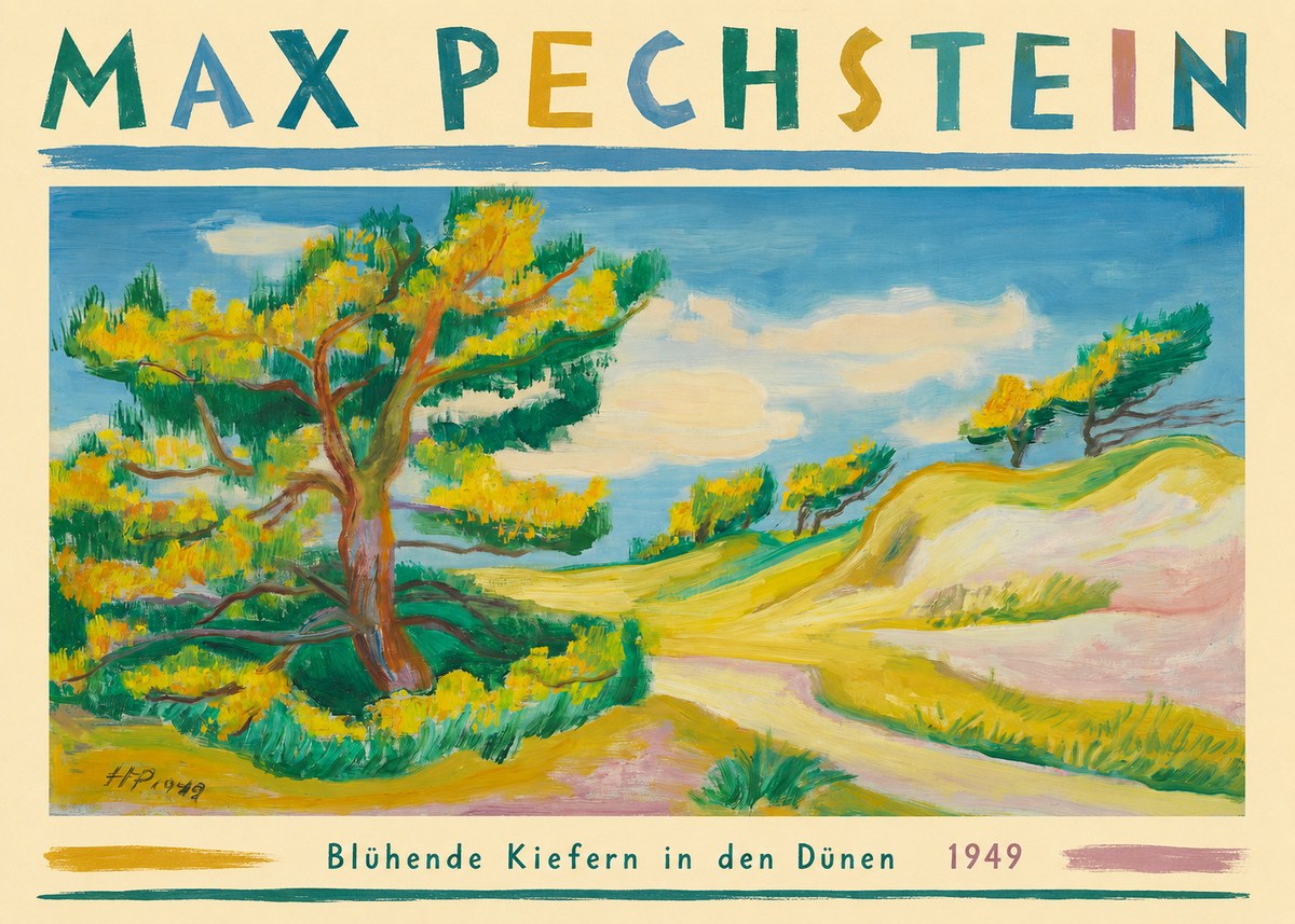 Max Pechstein Blühende Kiefern in Den Dünen No3 - Poszter