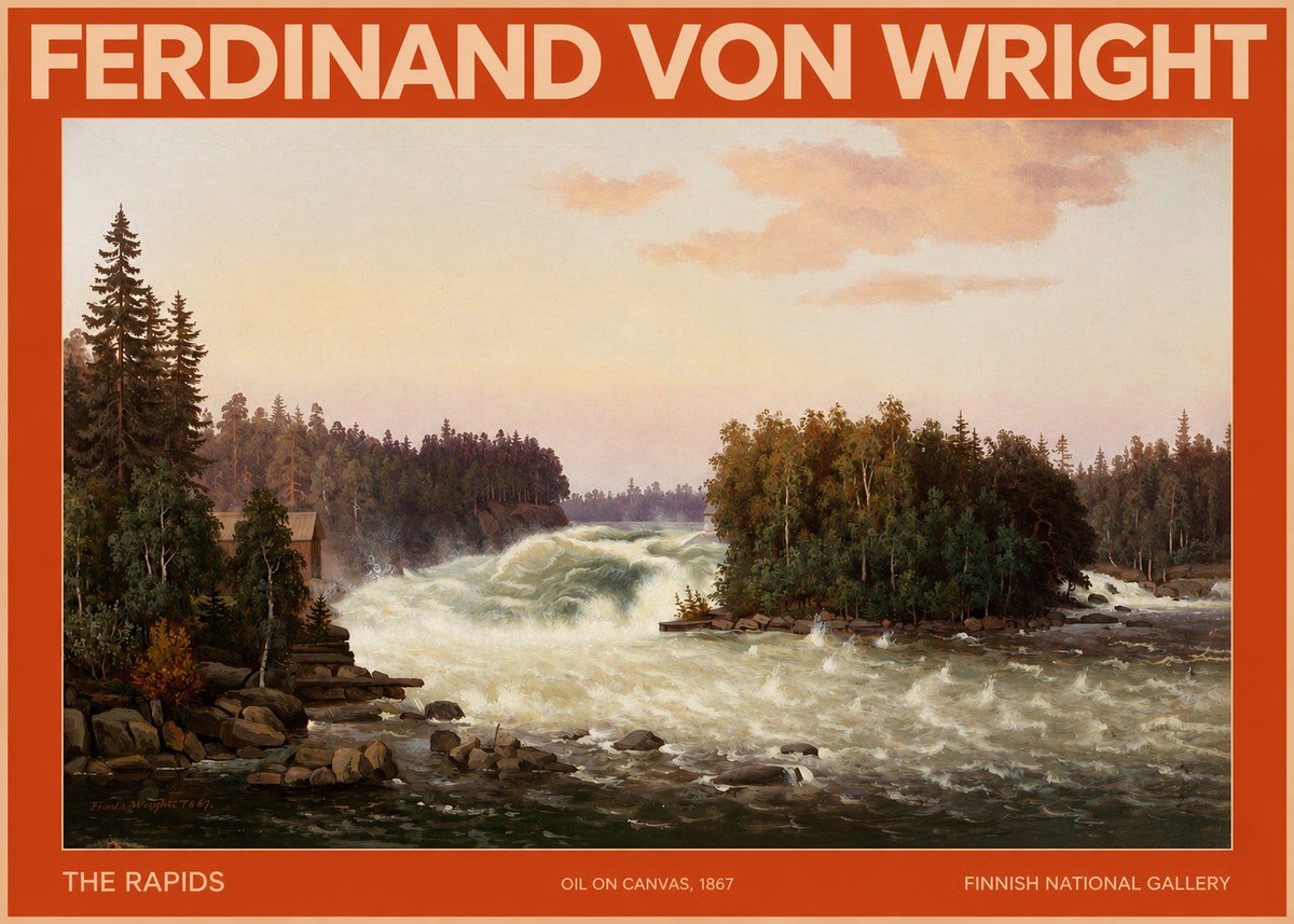 Ferdinand von Wright The Rapids No2 - Poszter