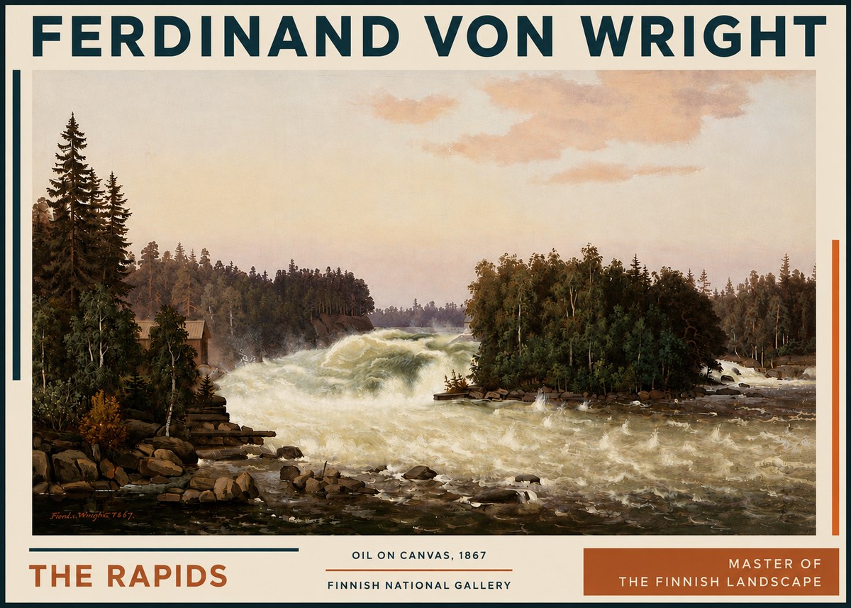 Ferdinand von Wright The Rapids No5 - Poszter