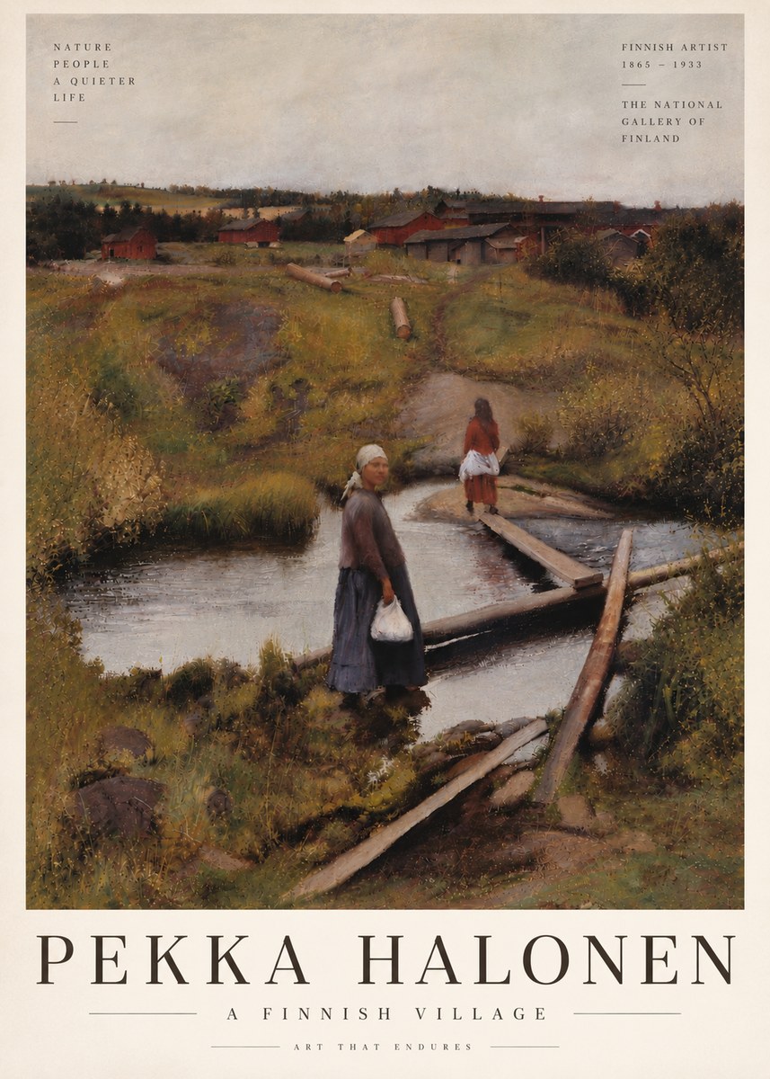 Pekka Halonen A Finnish Village No6 - Poszter