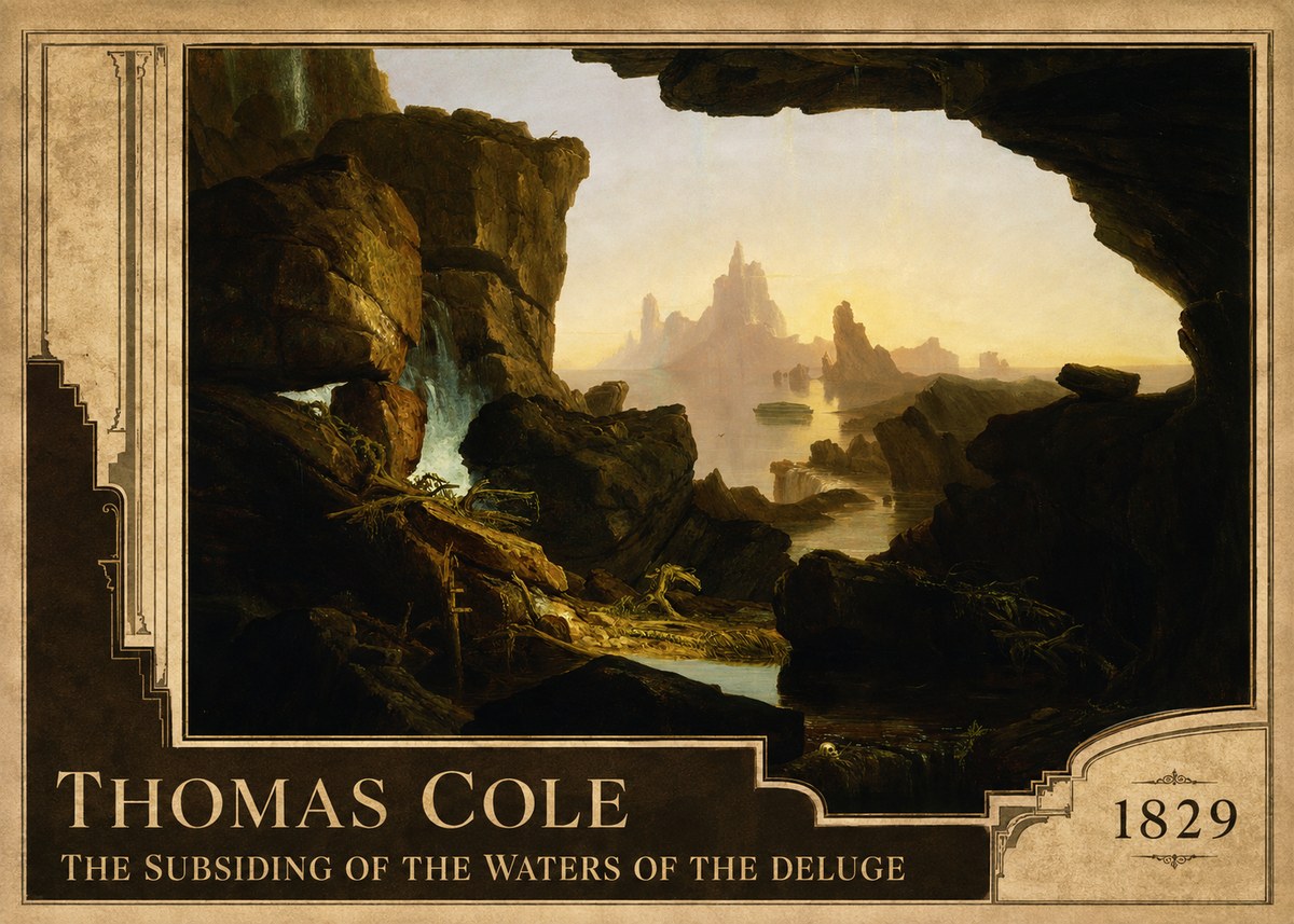 Thomas Cole The Subsiding of the Waters of the Deluge II No2 - Poszter