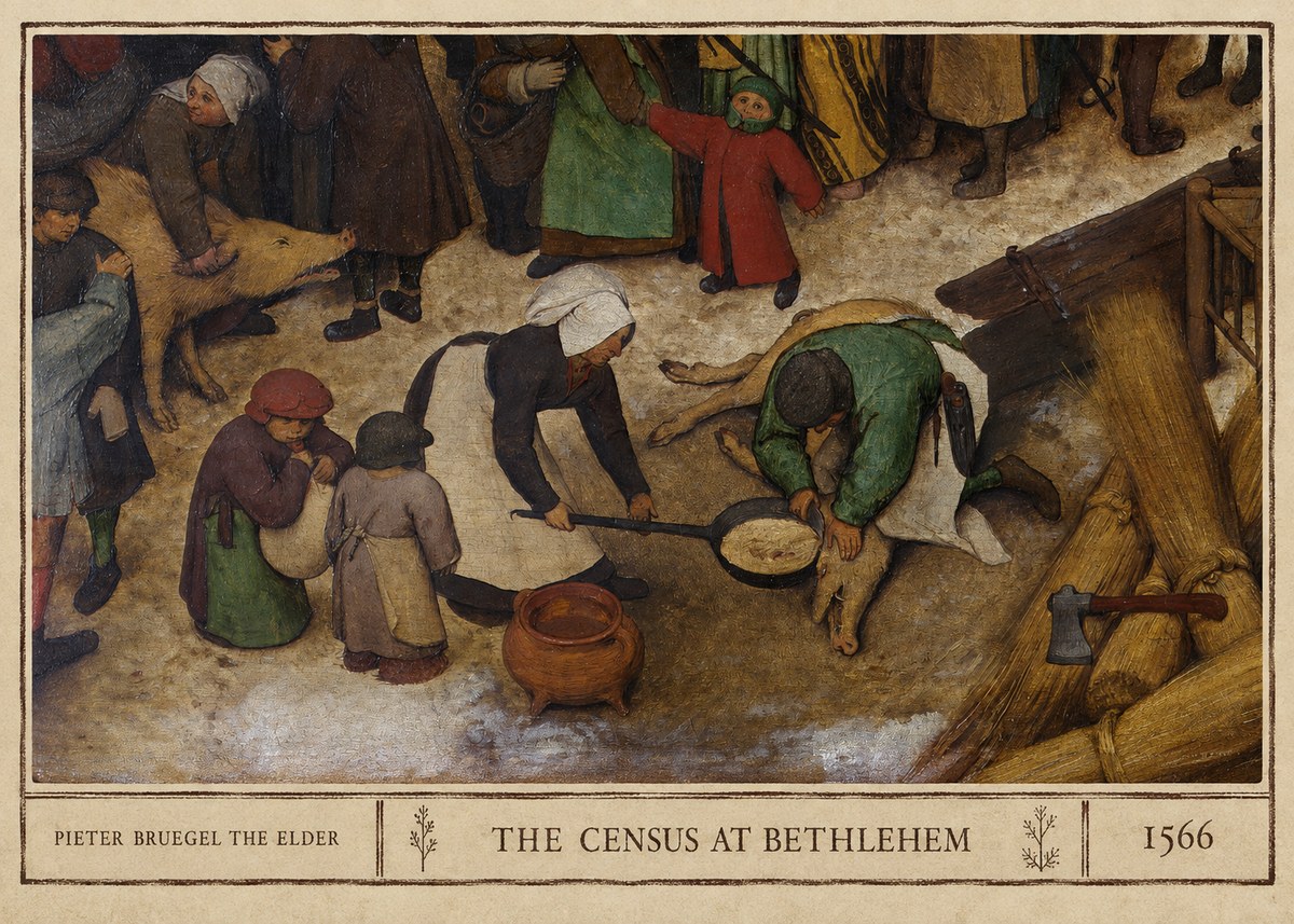 Pieter Bruegel The Census at Bethlehem VI No3 - Poszter