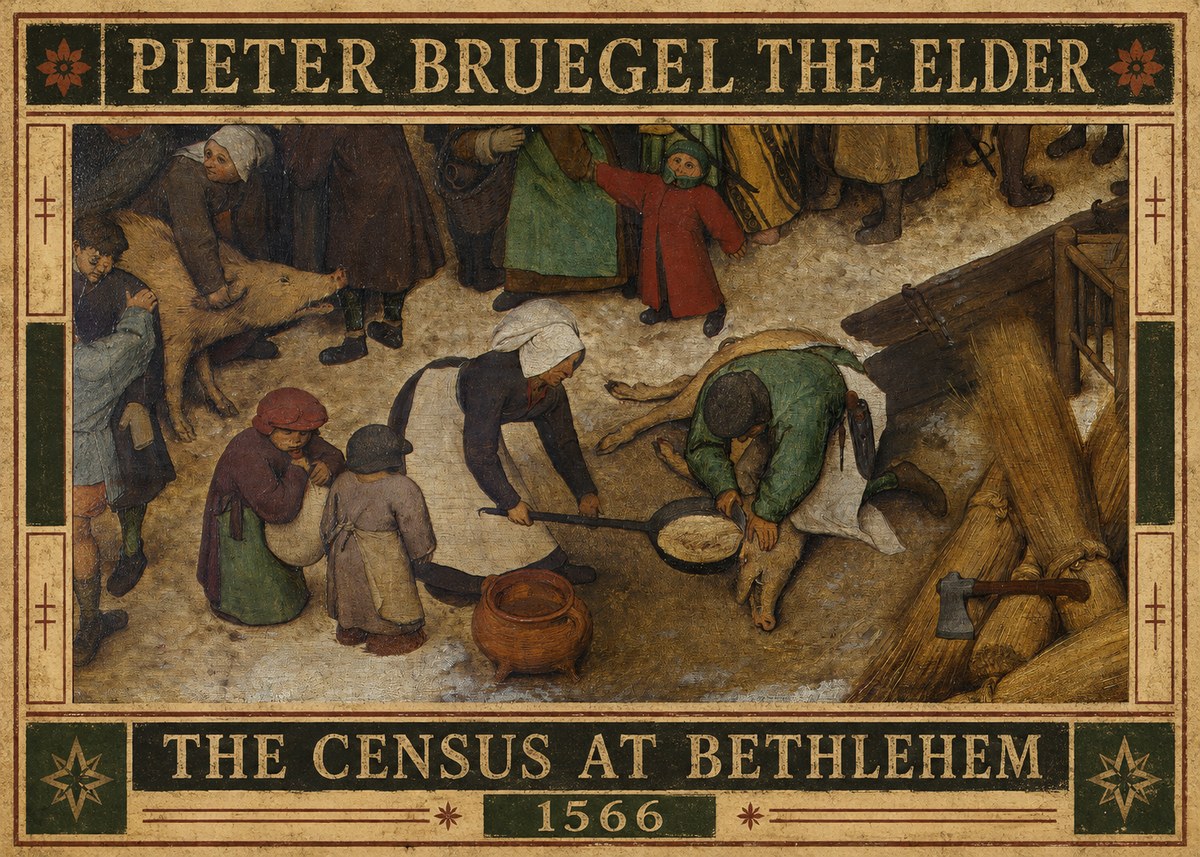 Pieter Bruegel The Census at Bethlehem VI No6 - Poszter