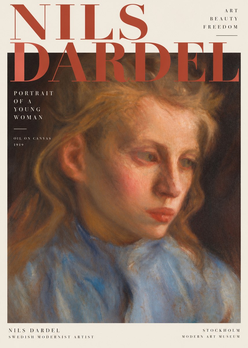 Nils Dardel Portrait of a Young Woman No4 - Poszter