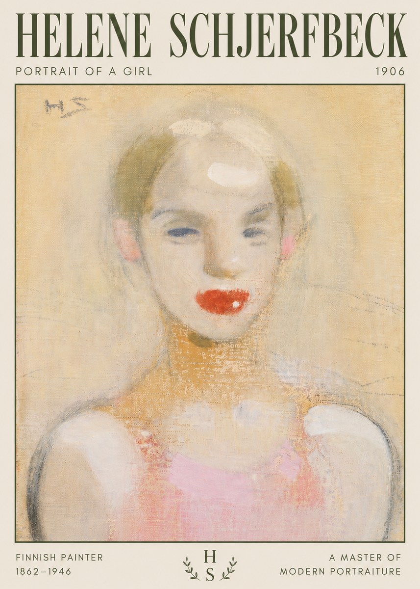 Helene Schjerfbeck Portrait of a Girl No4 - Poszter