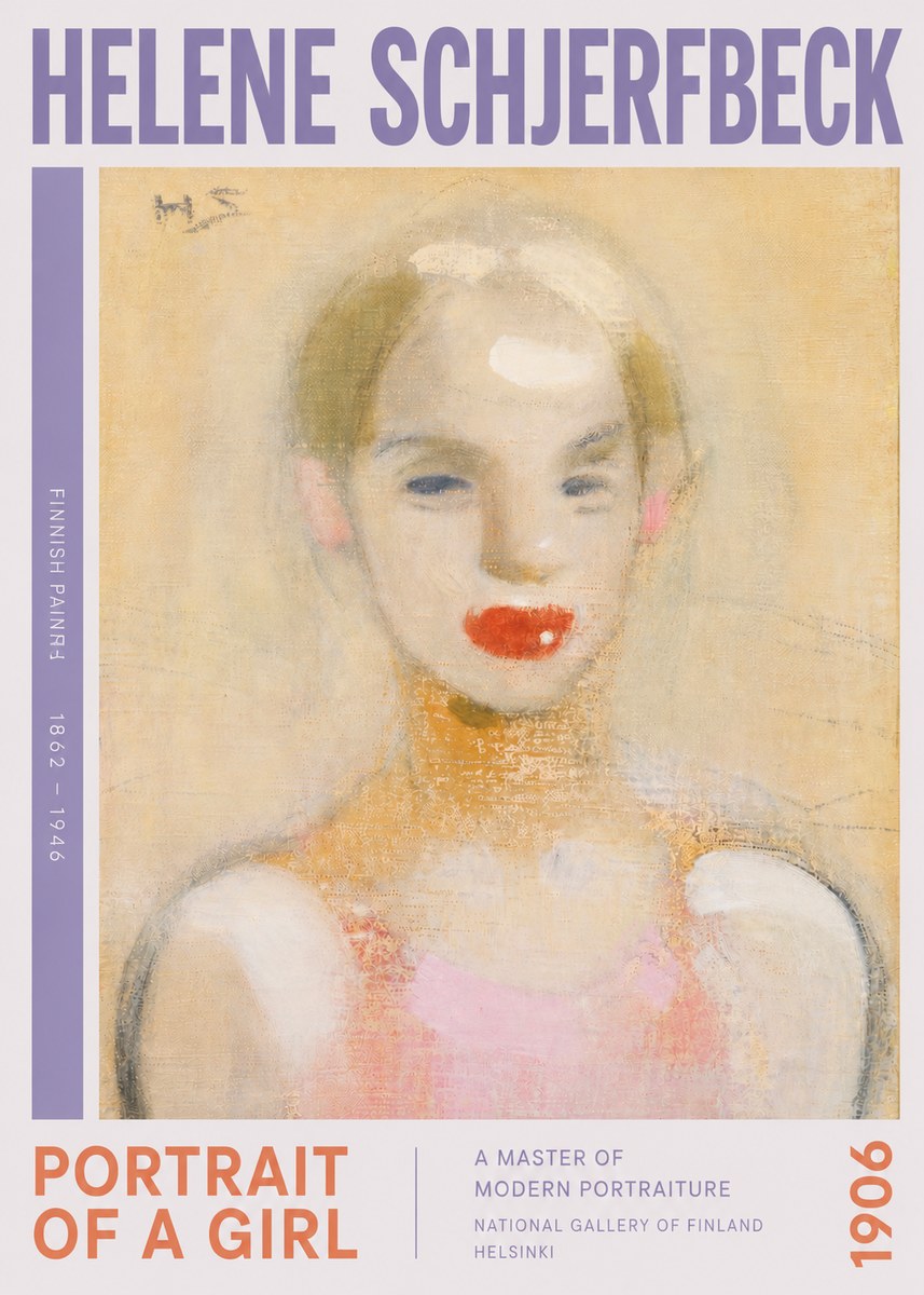 Helene Schjerfbeck Portrait of a Girl No5 - Poszter