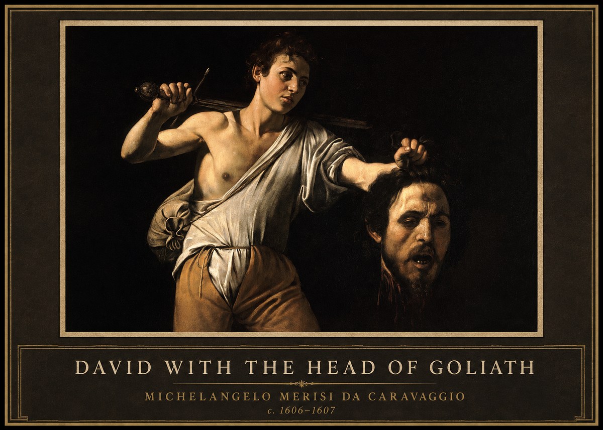Michelangelo Merisi da Caravaggio David with the Head of Goliath V No1 - Poszter